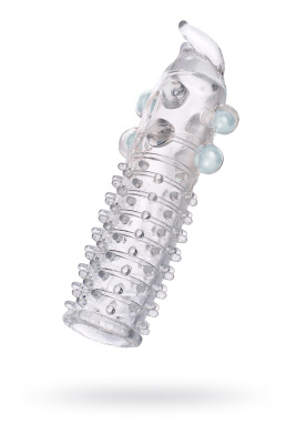 Насадка с шариками TOYFA, TPE, прозрачный, 13 см (00138798)