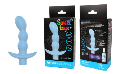 ВИБРОМАССАЖЁР L 110 мм D 29x31 мм, цвет голубой (ST-40188-12)