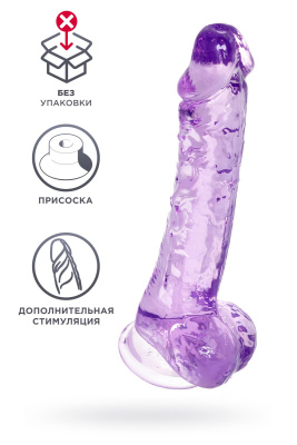 Реалистичный фаллоимитатор, TPE, фиолетовый, 21 см (УТ-00003631)