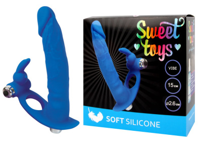 ВИБРОМАССАЖЁР L 150 мм D 26 мм, цвет синий (ST-40172-2)