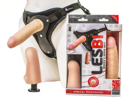 Фаллоимитатор на трусиках HARNESS, L 172 мм D 37 мм / L 128 мм D 38 мм (LESBIAN SERIES) (838803)