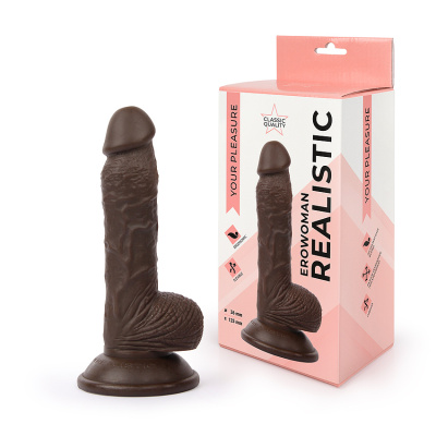 ФАЛЛОИМИТАТОР L рабочей части 125 мм D 36 мм, цвет коричневый , PVC (ER-30054-1)