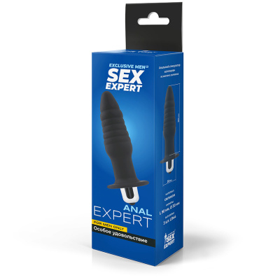 ВТУЛКА АНАЛЬНАЯ С ВИБРАЦИЕЙ L 90 мм D 30 мм, цвет чёрный (SEM-55189)