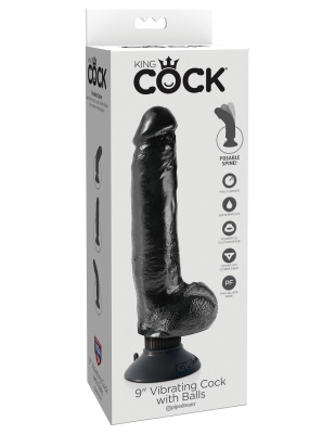 Вибромассажер 3в1 на съемной присоске 9 Vibrating Cock with Balls (5408-23 PD)